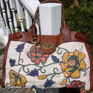 Fossil Embroidered Tote Bag